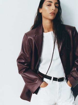 SINGLE-BREASTED LEATHER JACKET - XNAUWBI