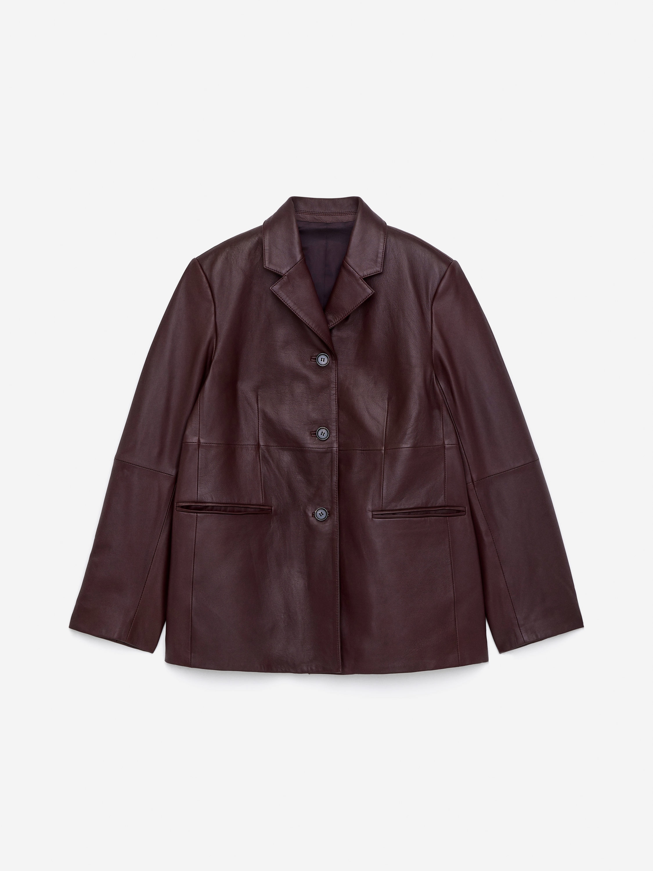 SINGLE-BREASTED LEATHER JACKET - XNAUWBI