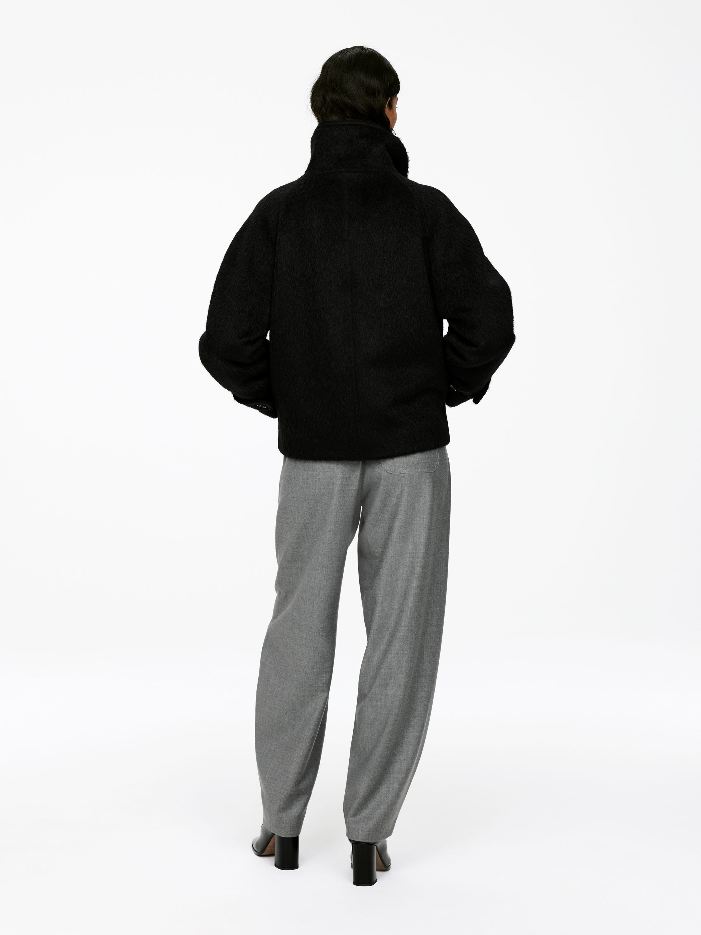 FUNNEL-NECK WOOL-ALPACA BLEND JACKET - XNAUWBI