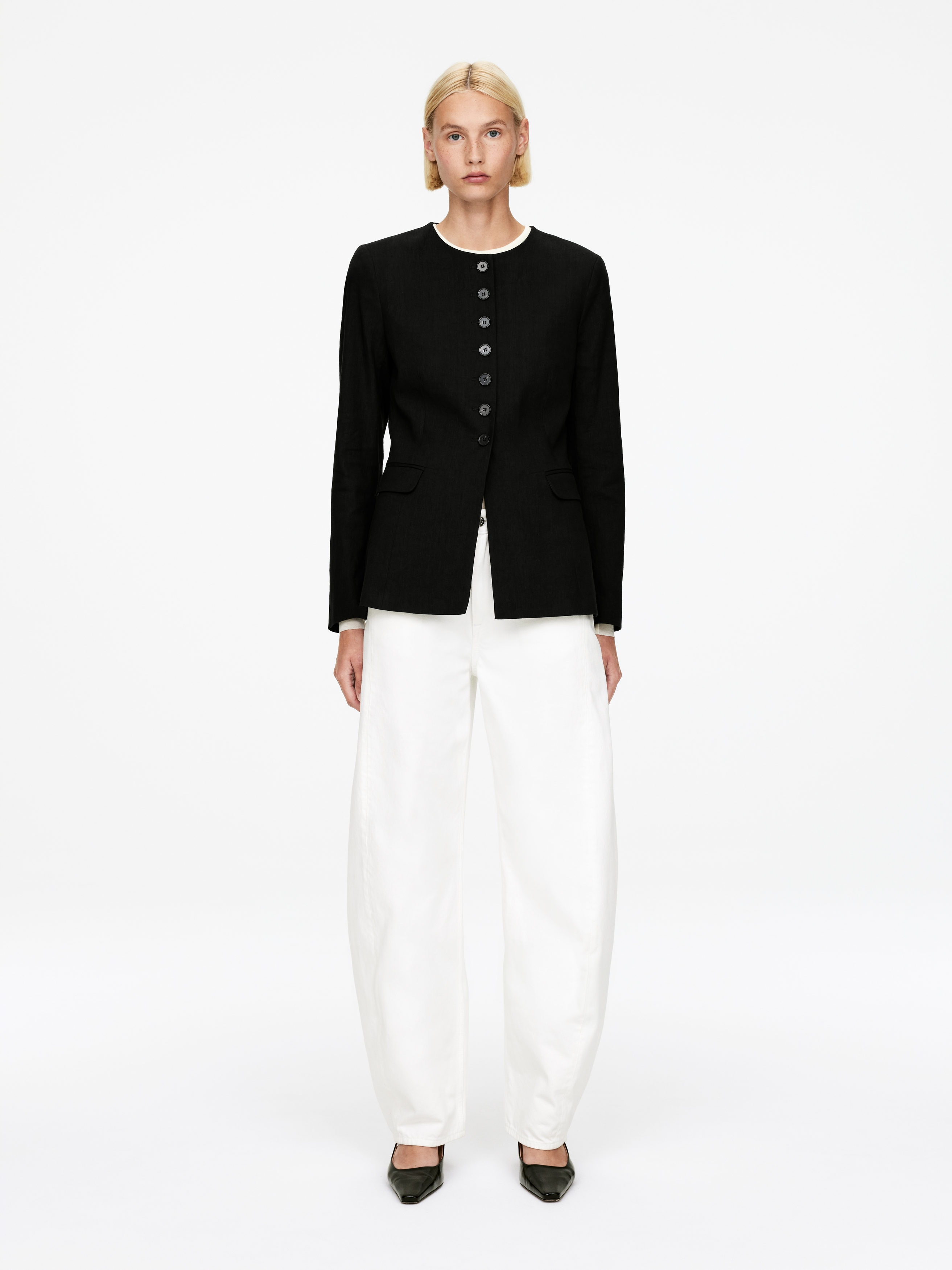 LINEN-BLEND BLAZER - XNAUWBI