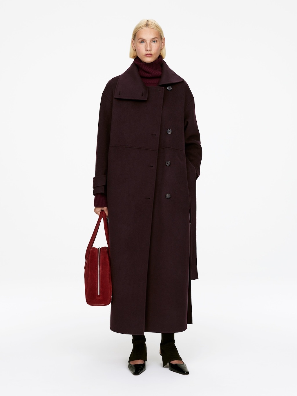 WOOL-BLEND FUNNEL-NECK COAT - XNAUWBI