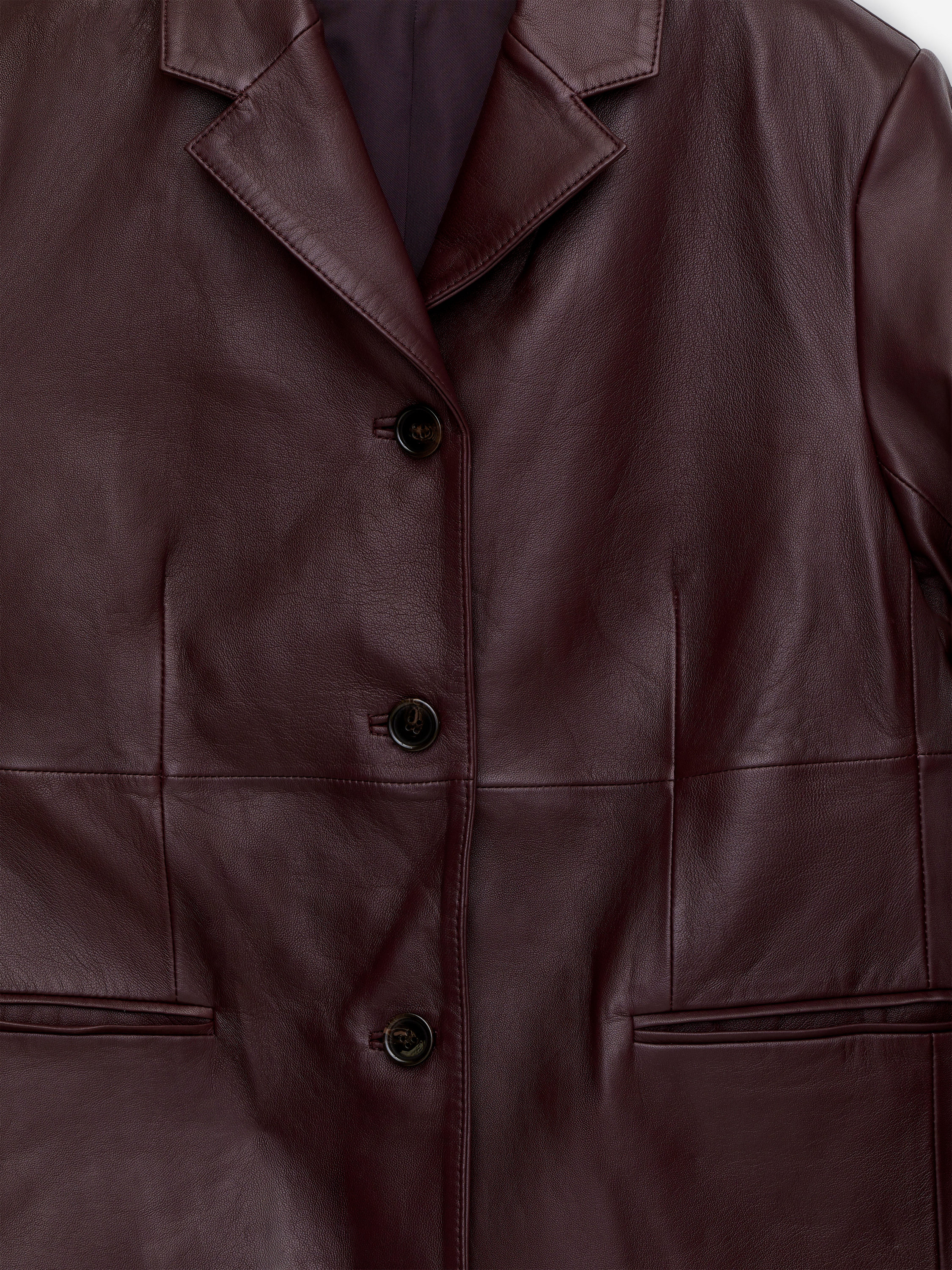 SINGLE-BREASTED LEATHER JACKET - XNAUWBI