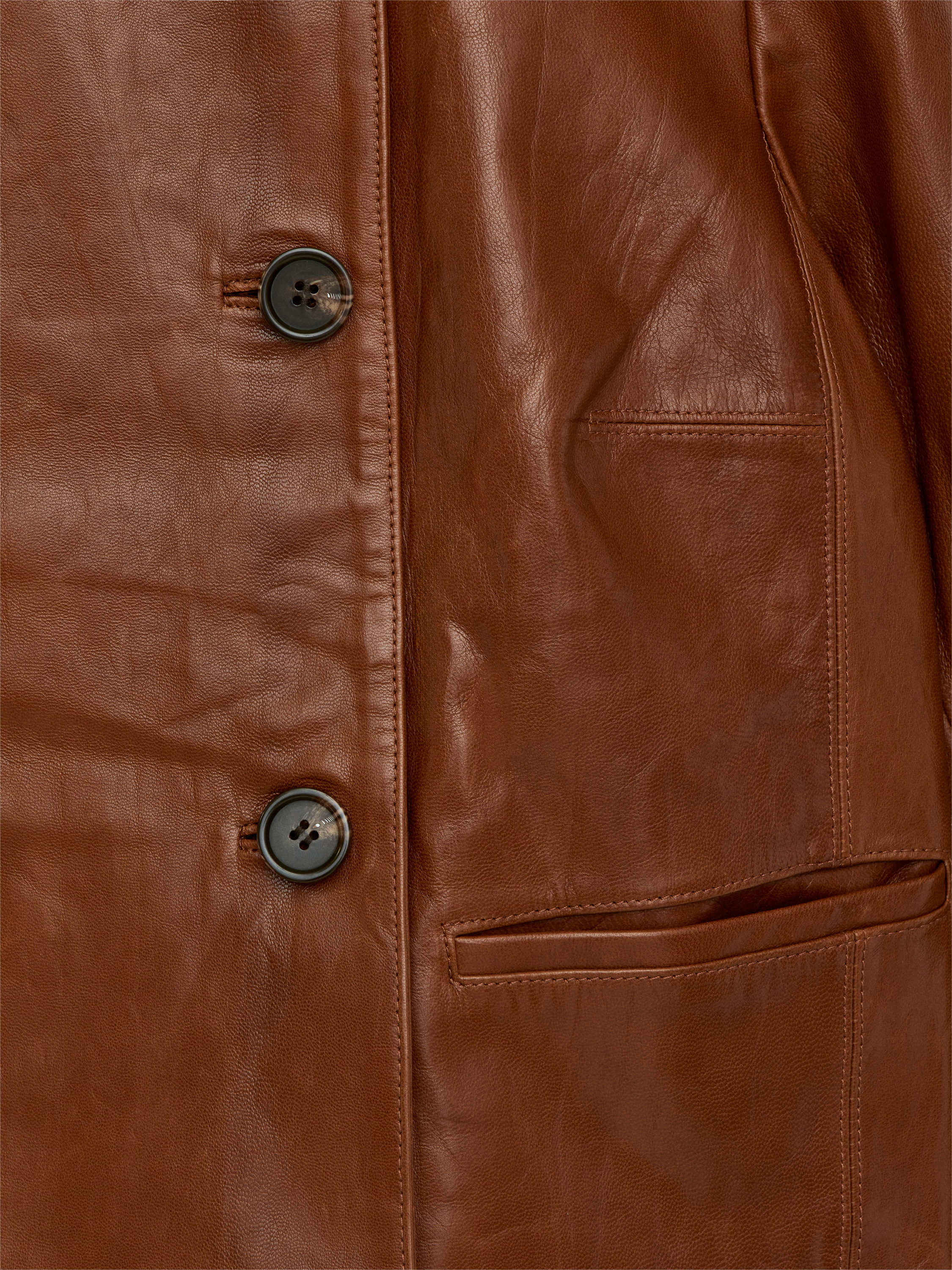 DOUBLE-BREASTED LEATHER JACKET - XNAUWBI