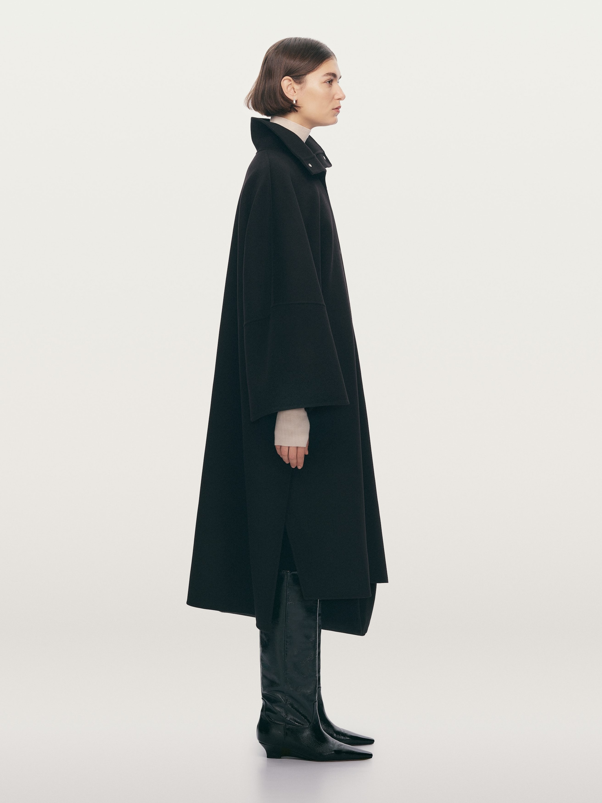 DOUBLÉ WOOL-BLEND CAPE - XNAUWBI