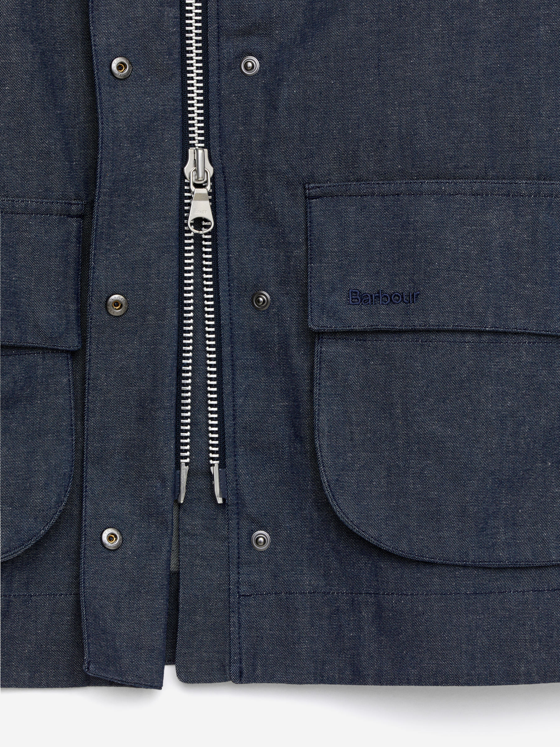 ARKET AND BARBOUR DRY-WAXED DENIM JACKET - XNAUWBI