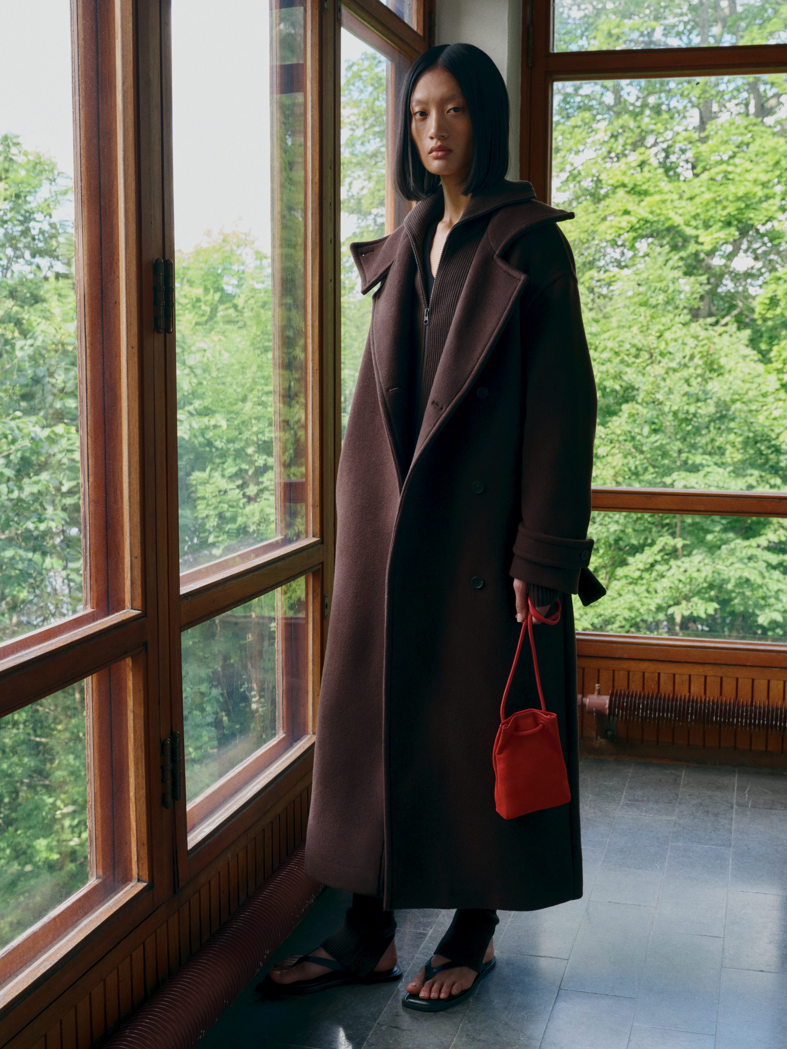 WOOL-BLEND FUNNEL-NECK COAT - XNAUWBI