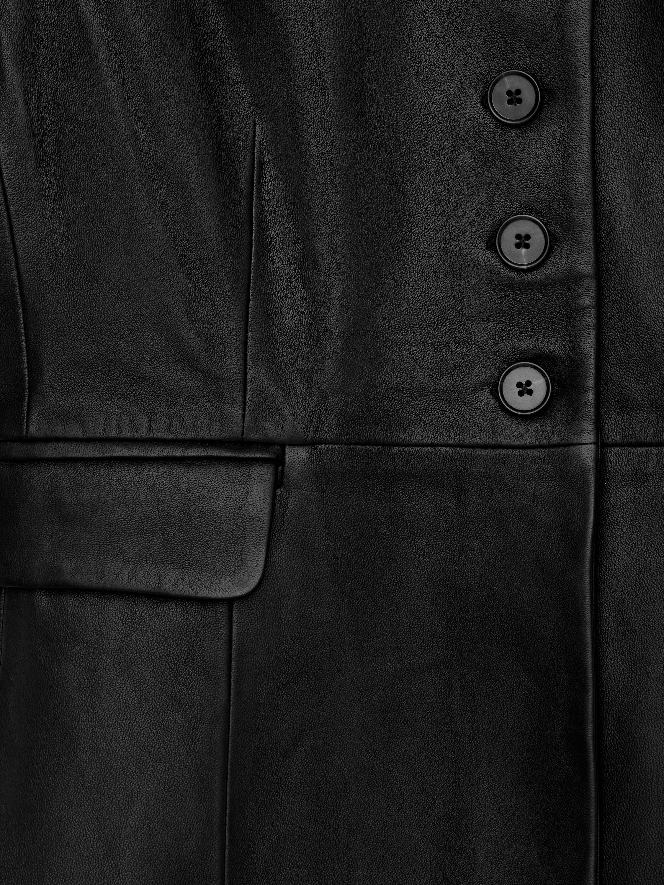 COLLARLESS LEATHER BLAZER - XNAUWBI