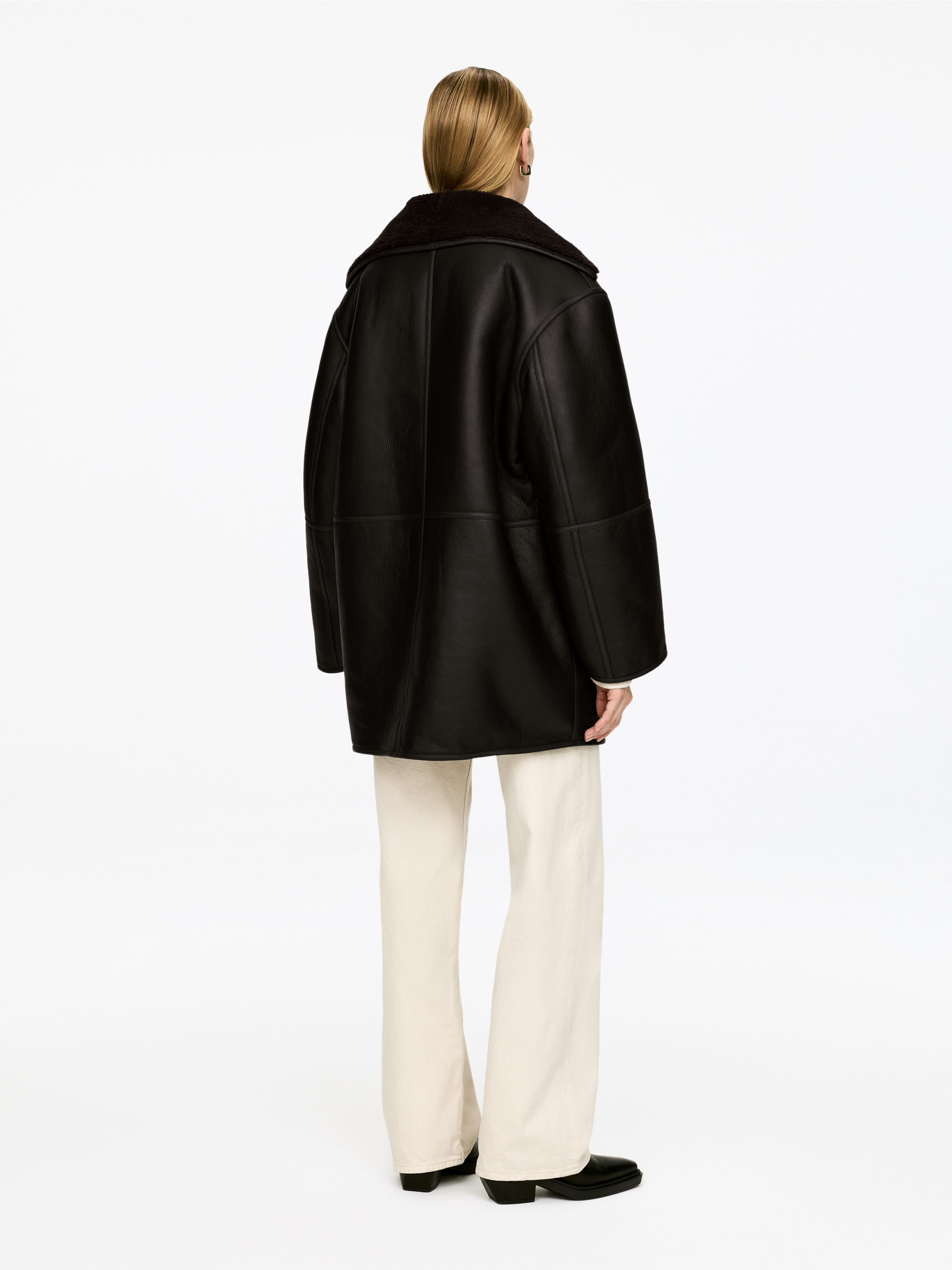 SHEARLING-LINED LEATHER JACKET - XNAUWBI