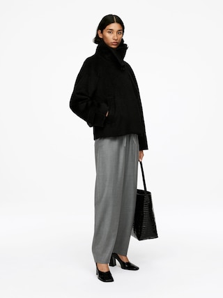 FUNNEL-NECK WOOL-ALPACA BLEND JACKET - XNAUWBI