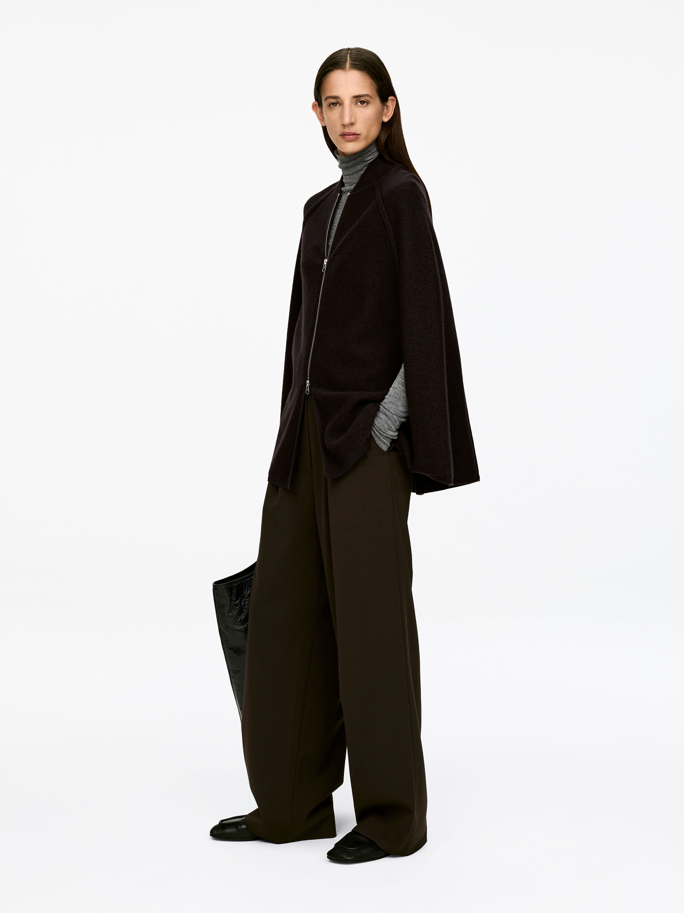 BOILED WOOL CAPE - XNAUWBI