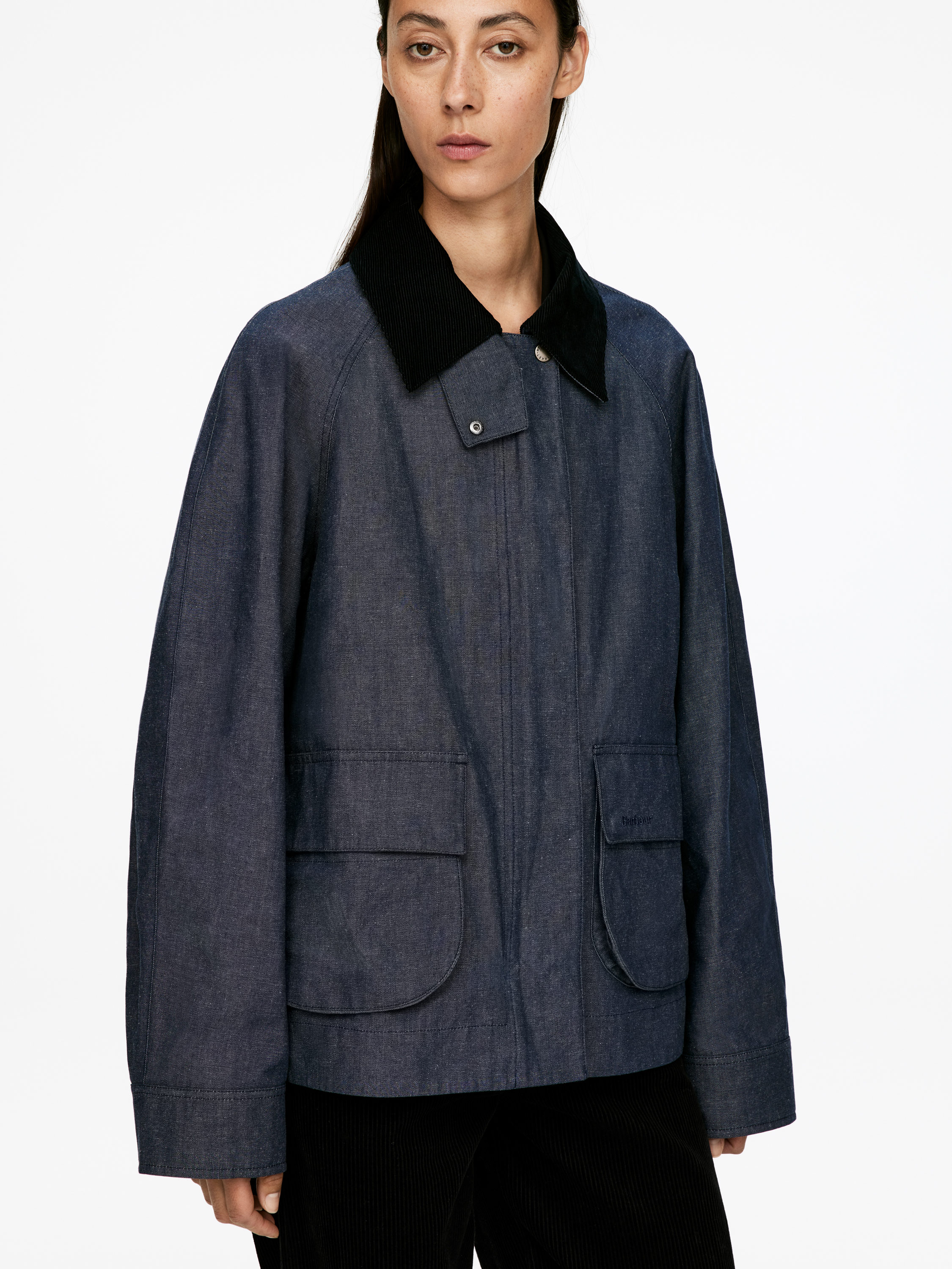 ARKET AND BARBOUR DRY-WAXED DENIM JACKET - XNAUWBI