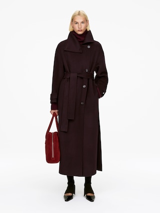 WOOL-BLEND FUNNEL-NECK COAT - XNAUWBI