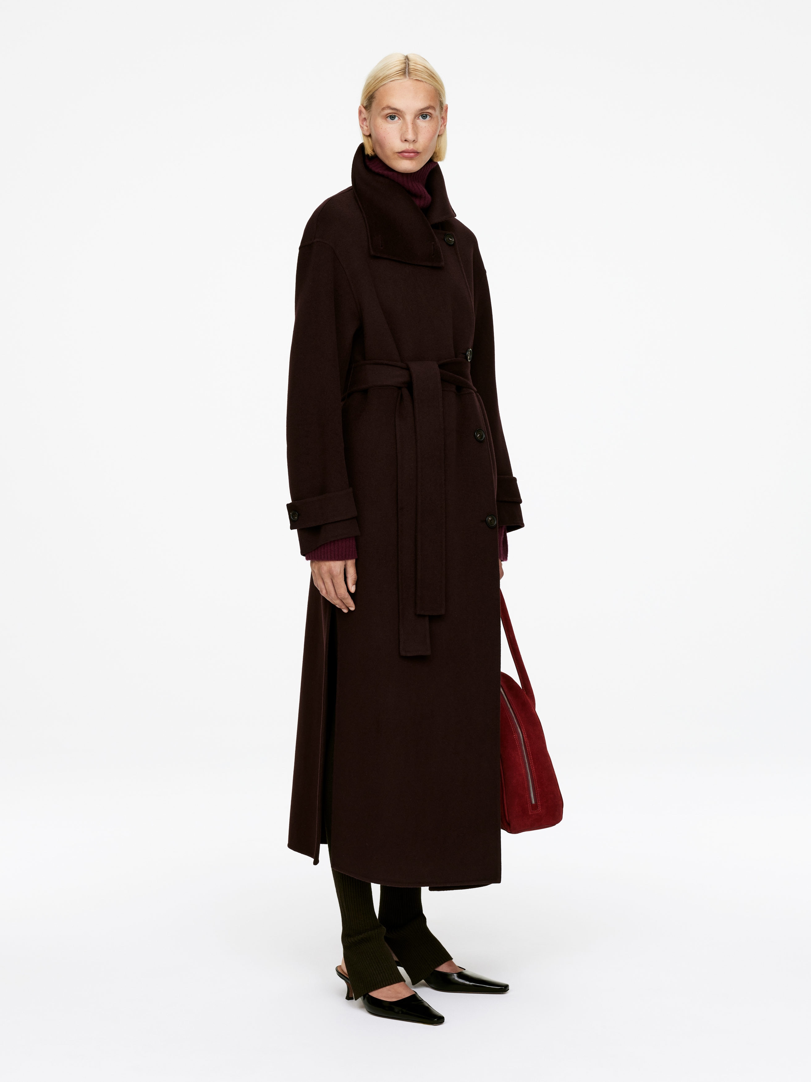WOOL-BLEND FUNNEL-NECK COAT - XNAUWBI