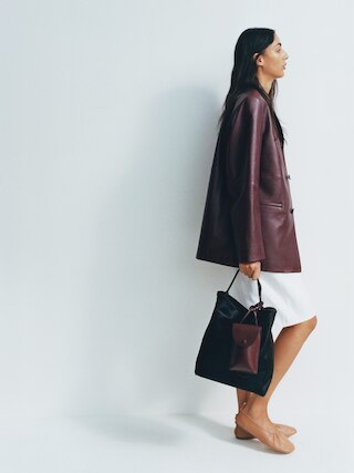 SINGLE-BREASTED LEATHER JACKET - XNAUWBI