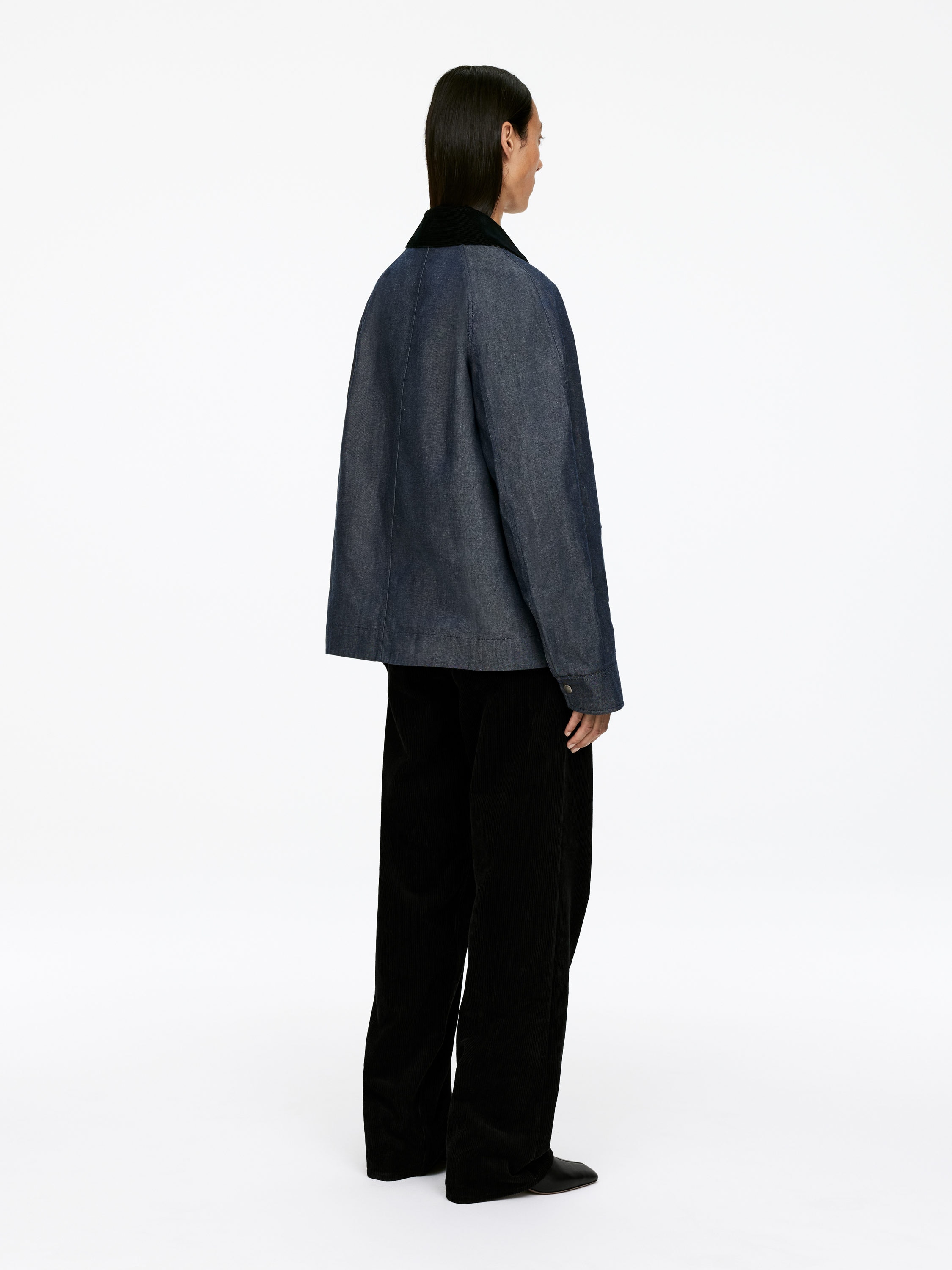 ARKET AND BARBOUR DRY-WAXED DENIM JACKET - XNAUWBI