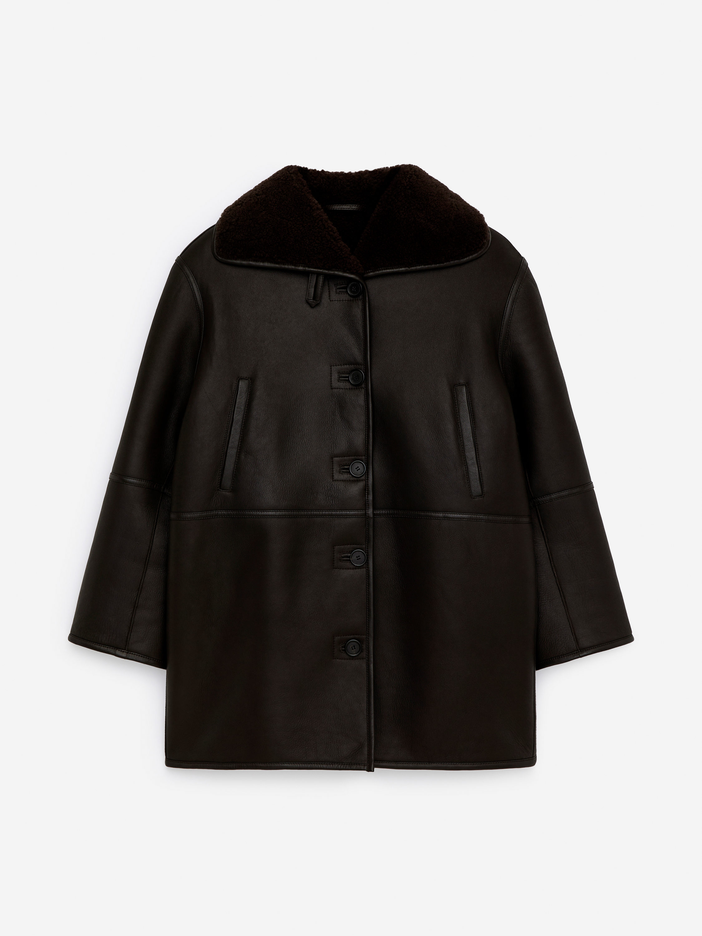 SHEARLING-LINED LEATHER JACKET - XNAUWBI