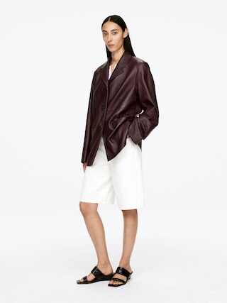 SINGLE-BREASTED LEATHER JACKET - XNAUWBI