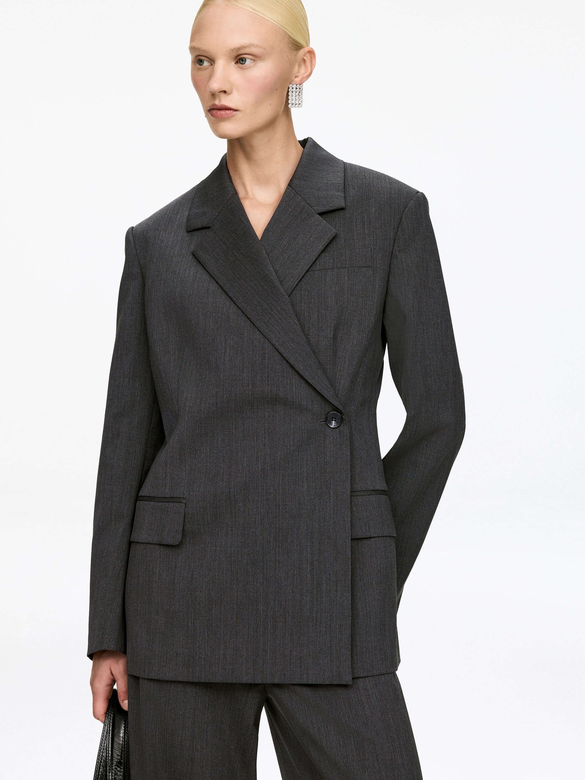 WOOL-BLEND WRAP BLAZER - XNAUWBI