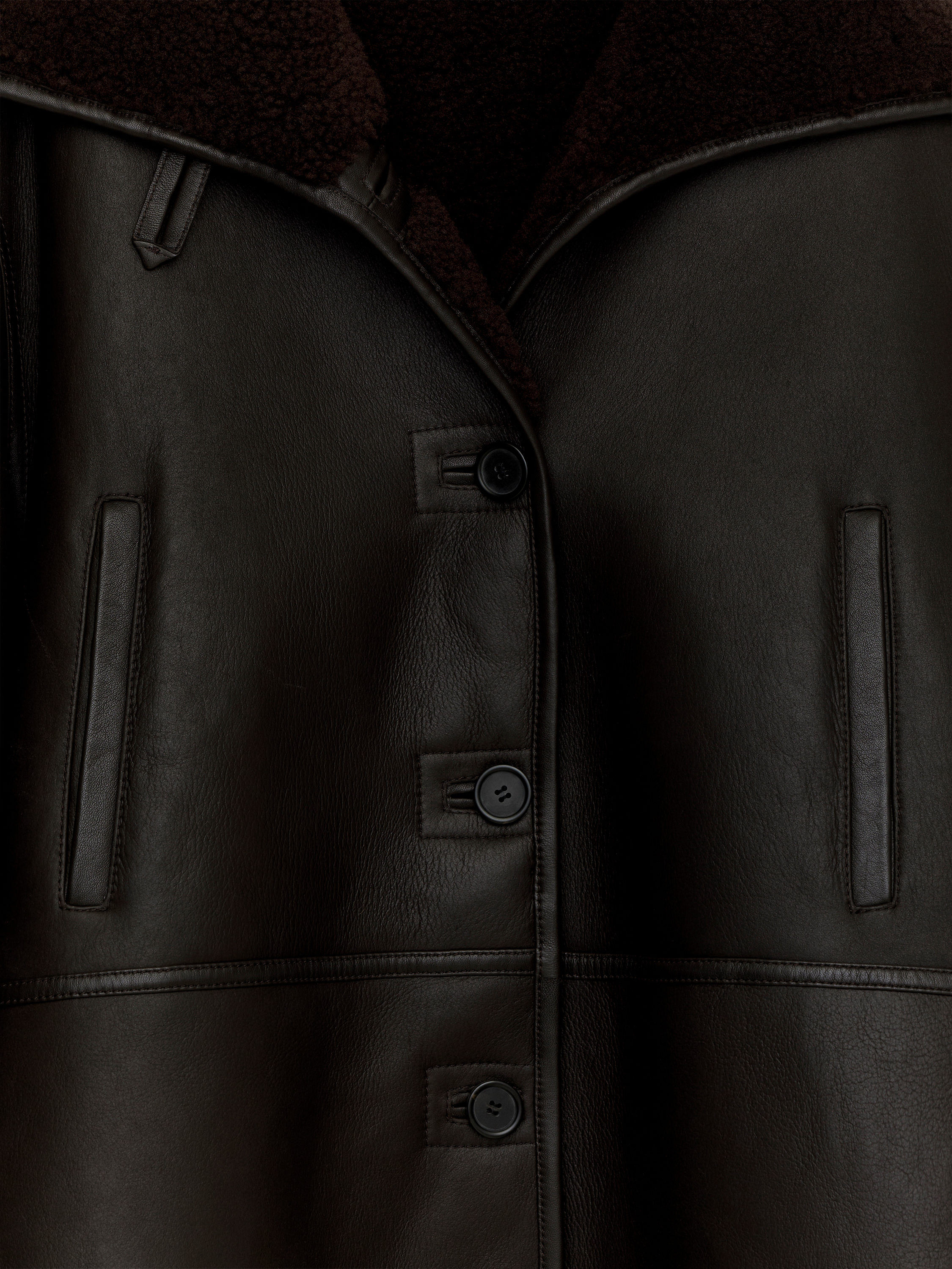 SHEARLING-LINED LEATHER JACKET - XNAUWBI