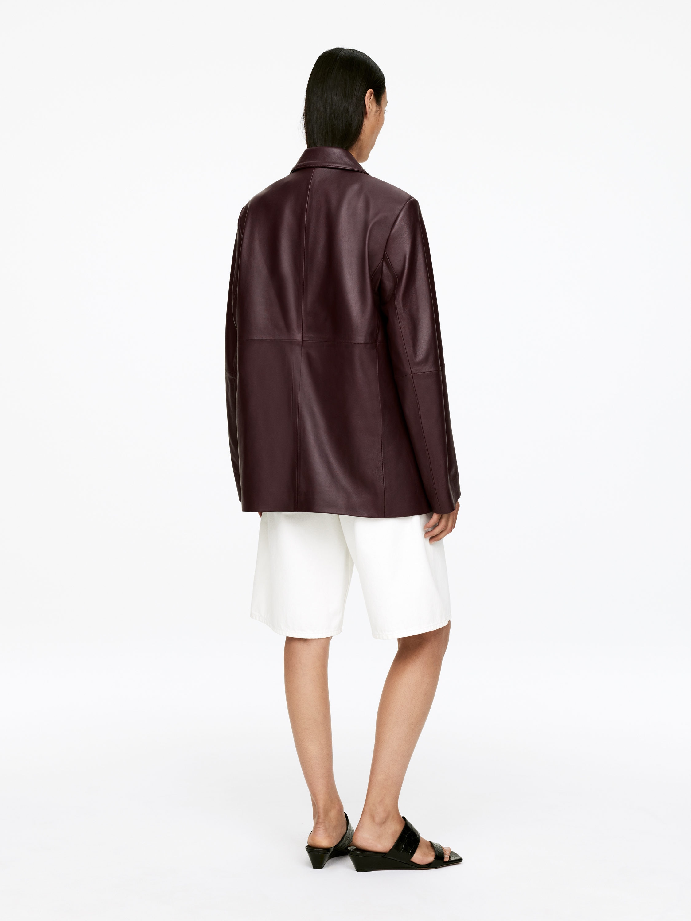 SINGLE-BREASTED LEATHER JACKET - XNAUWBI