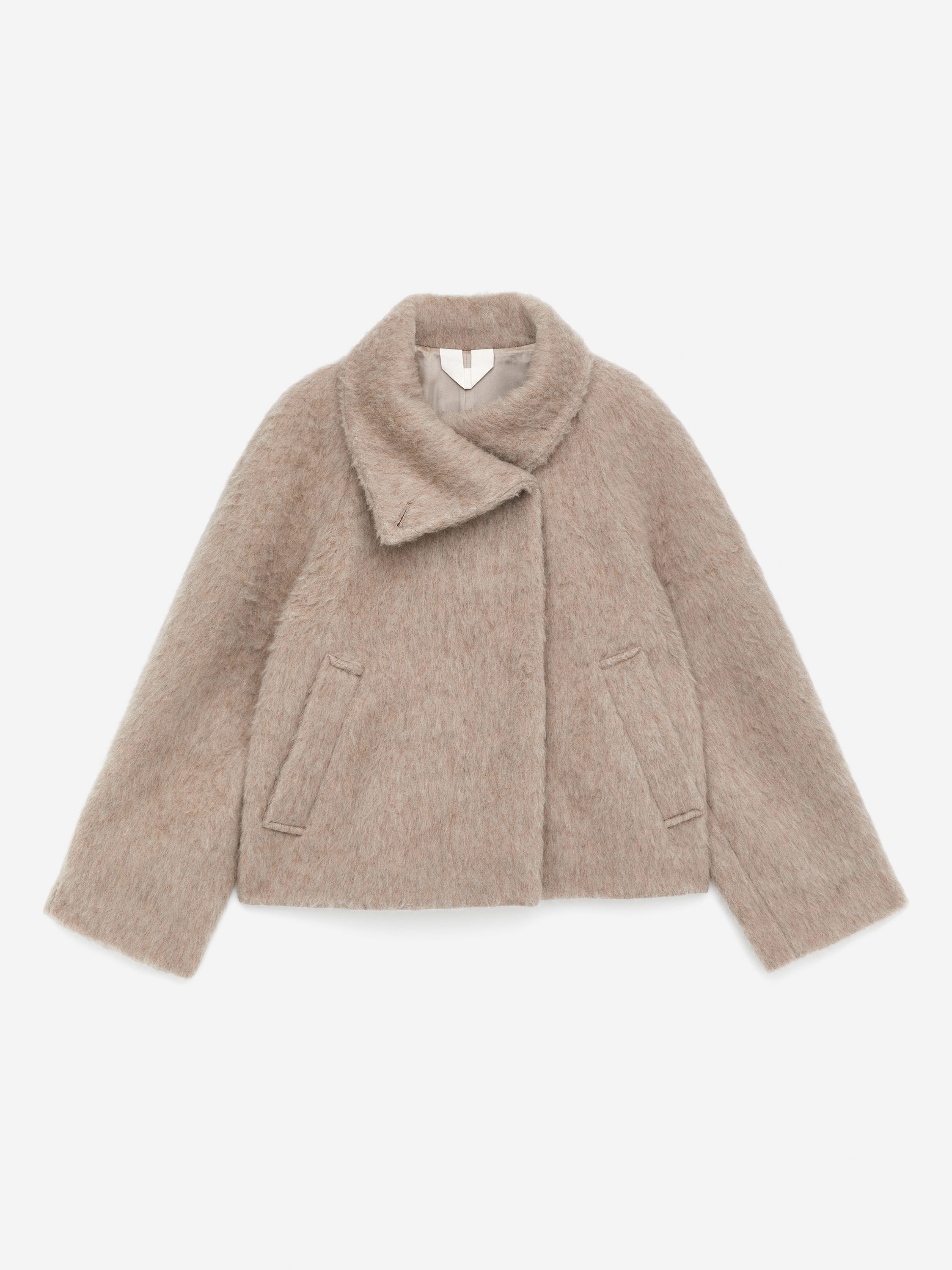 FUNNEL-NECK WOOL-ALPACA BLEND JACKET - XNAUWBI