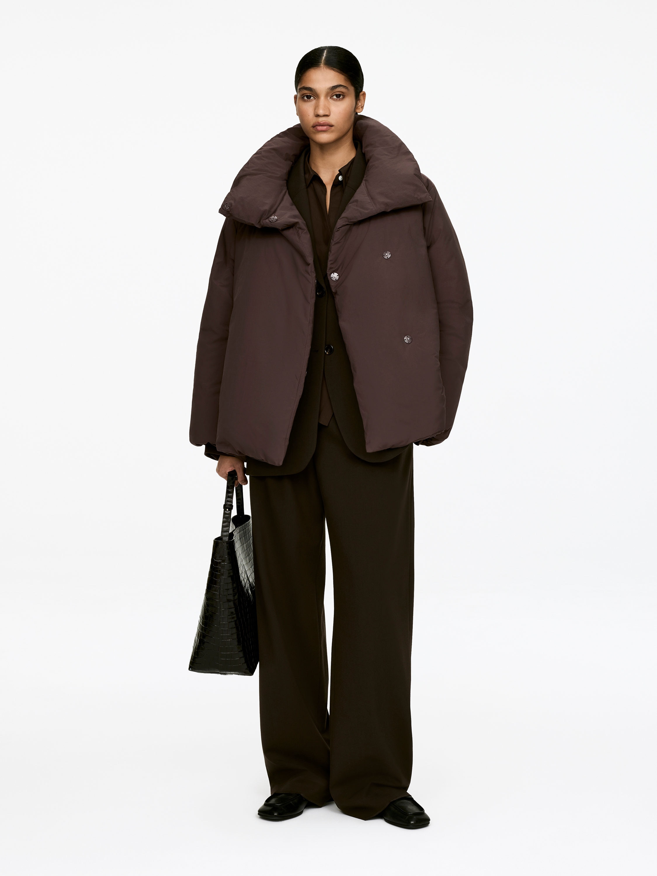 UPCYCLED DOWN HIGH-COLLAR JACKET - XNAUWBI