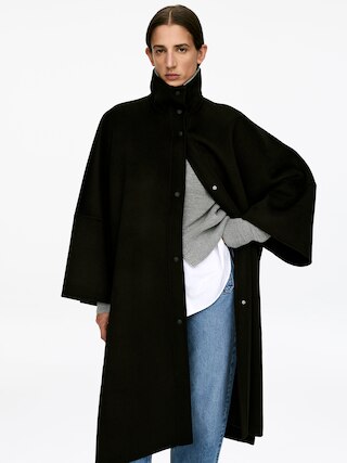 DOUBLÉ WOOL-BLEND CAPE - XNAUWBI