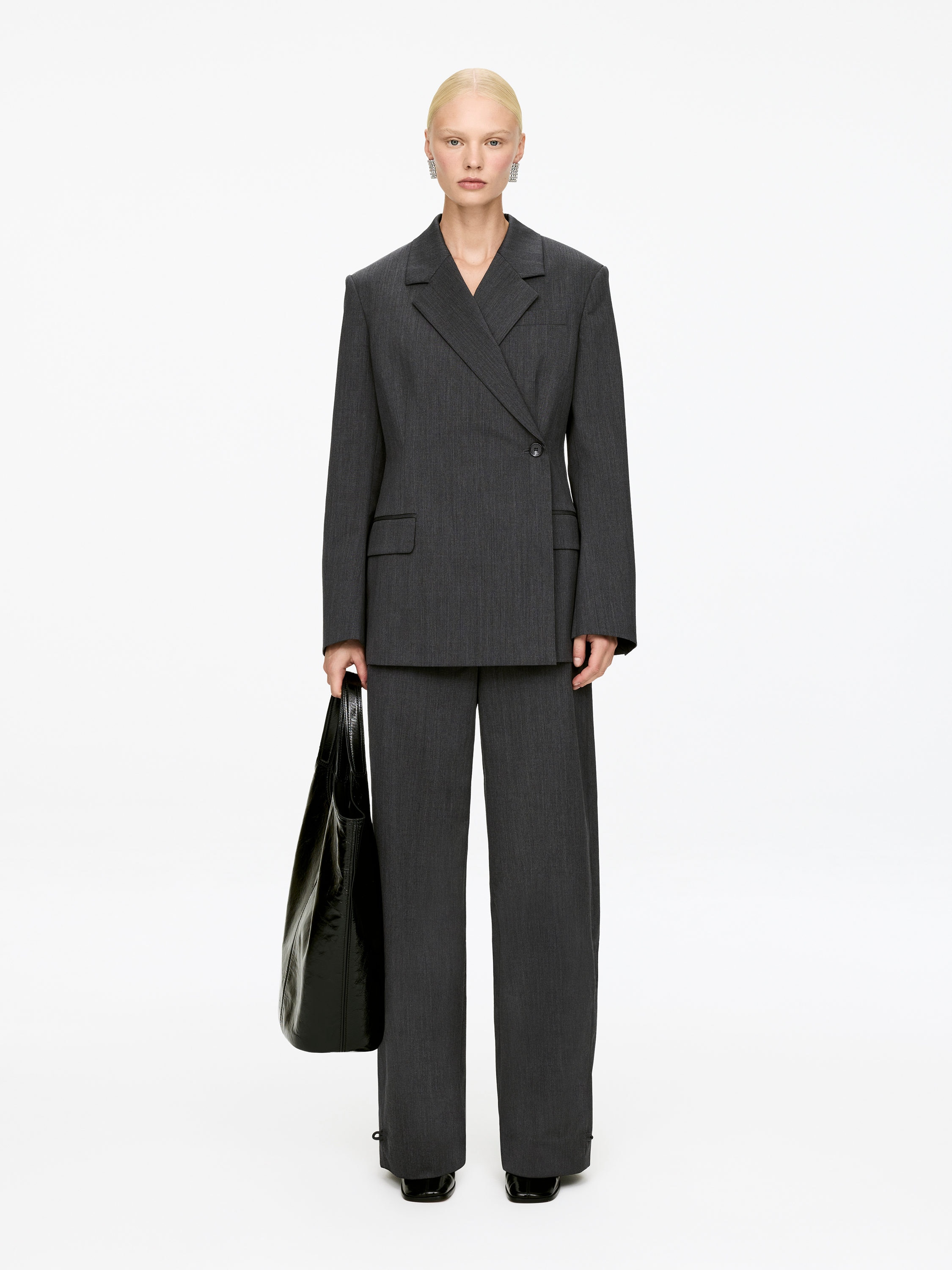 WOOL-BLEND WRAP BLAZER - XNAUWBI