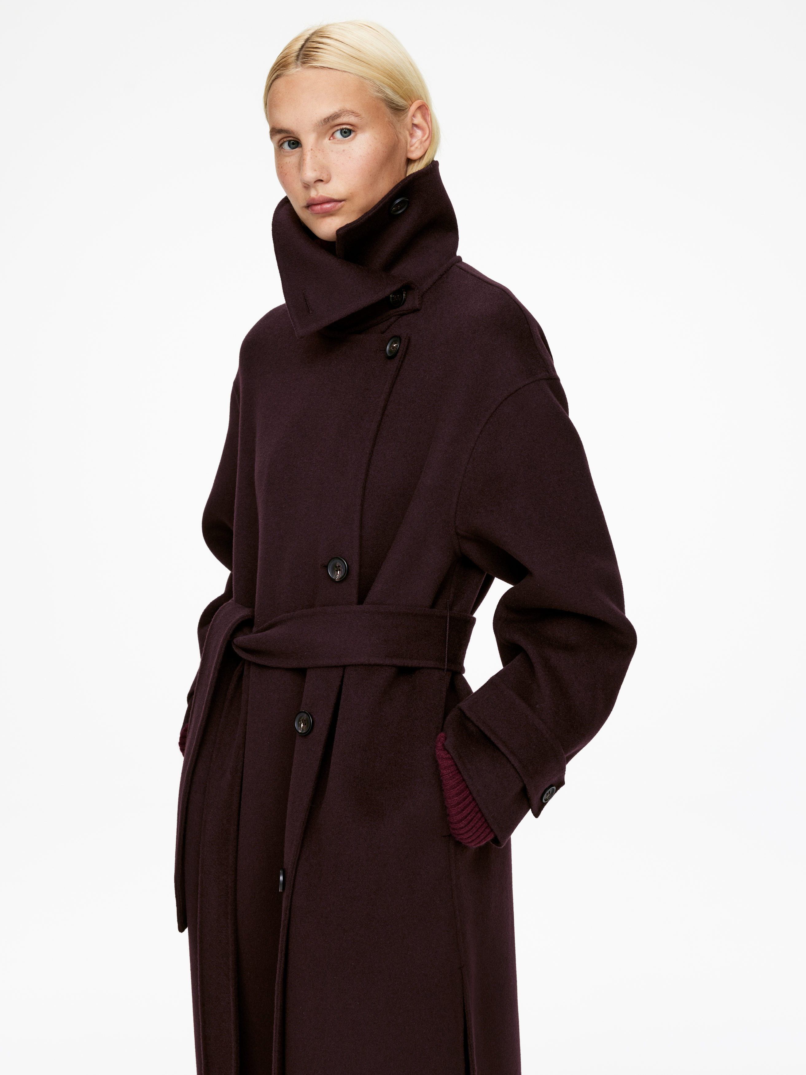 WOOL-BLEND FUNNEL-NECK COAT - XNAUWBI