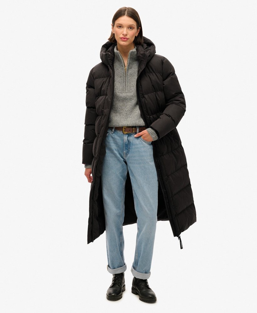 Microfibre Longline Puffer Coat - XNAUWBI
