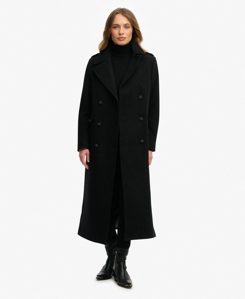 Double Breasted Wool Blend Coat - XNAUWBI
