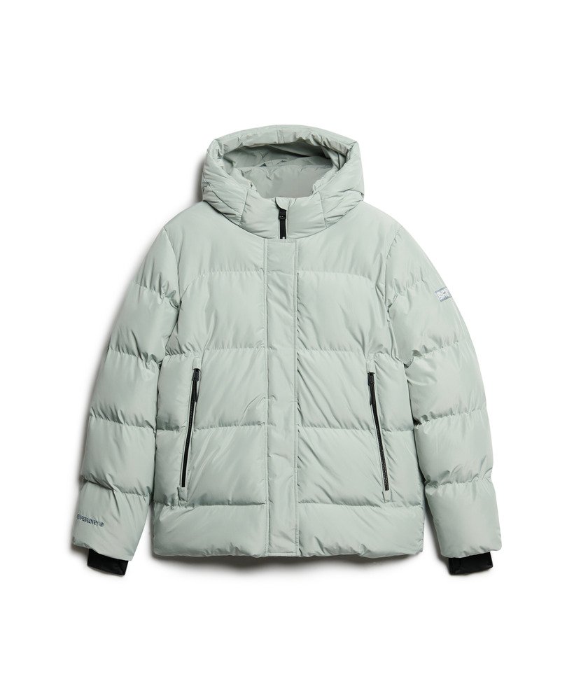 Hooded Mid Length Sports Puffer Jacket - XNAUWBI