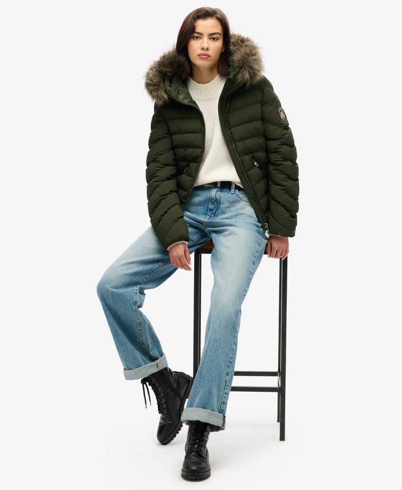 Fuji Faux Fur Hooded Padded Jacket - XNAUWBI