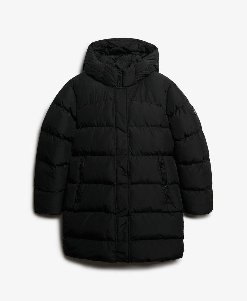 Hooded Sports Puffer Mid Length Jacket - XNAUWBI