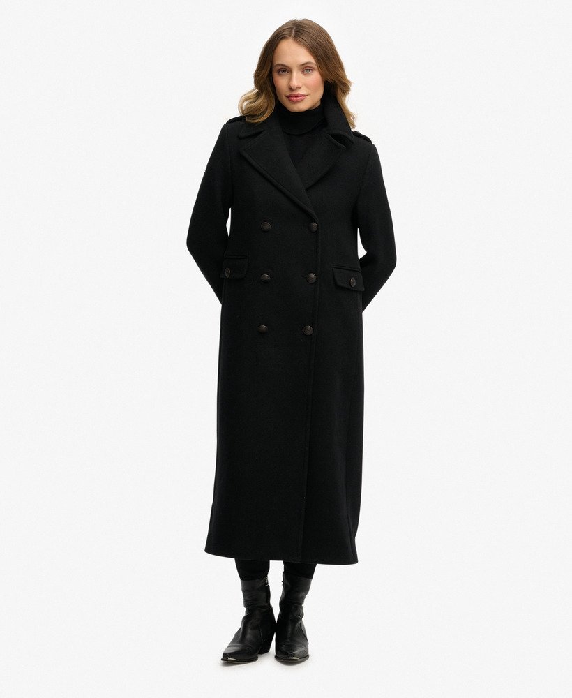 Double Breasted Wool Blend Coat - XNAUWBI