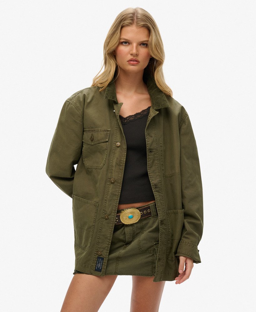 The Merchant Store - Oversized Cotton Work Jacket - XNAUWBI