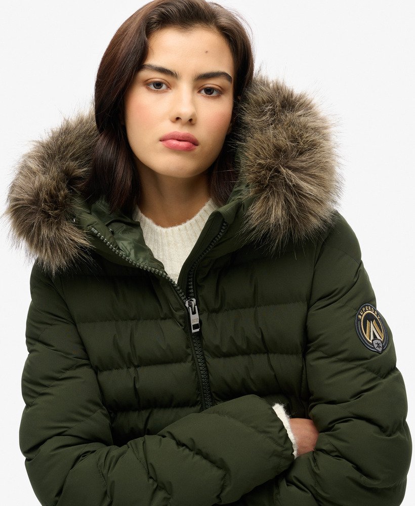 Fuji Faux Fur Hooded Padded Jacket - XNAUWBI