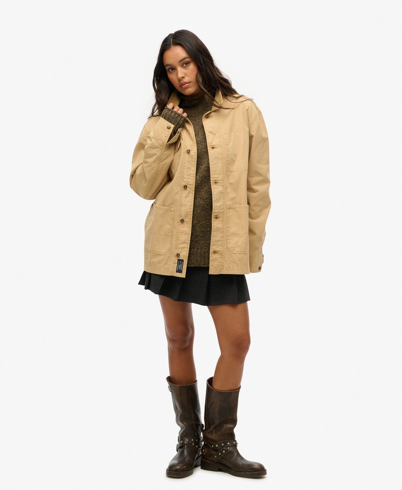 The Merchant Store - Oversized Cotton Work Jacket - XNAUWBI