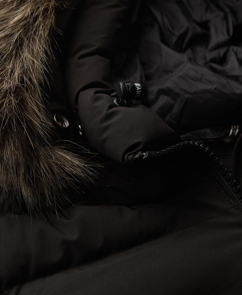 Fuji Faux Fur Hooded Longline Jacket - XNAUWBI