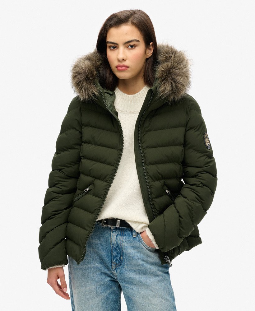 Fuji Faux Fur Hooded Padded Jacket - XNAUWBI