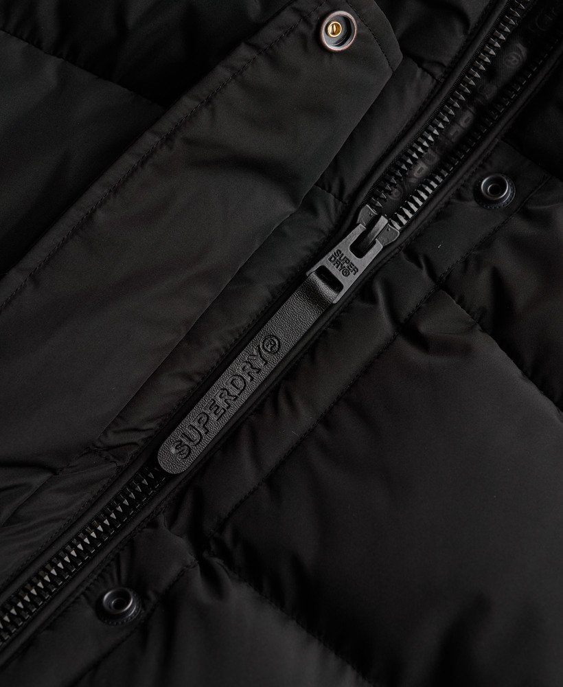 Hooded Sports Puffer Mid Length Jacket - XNAUWBI