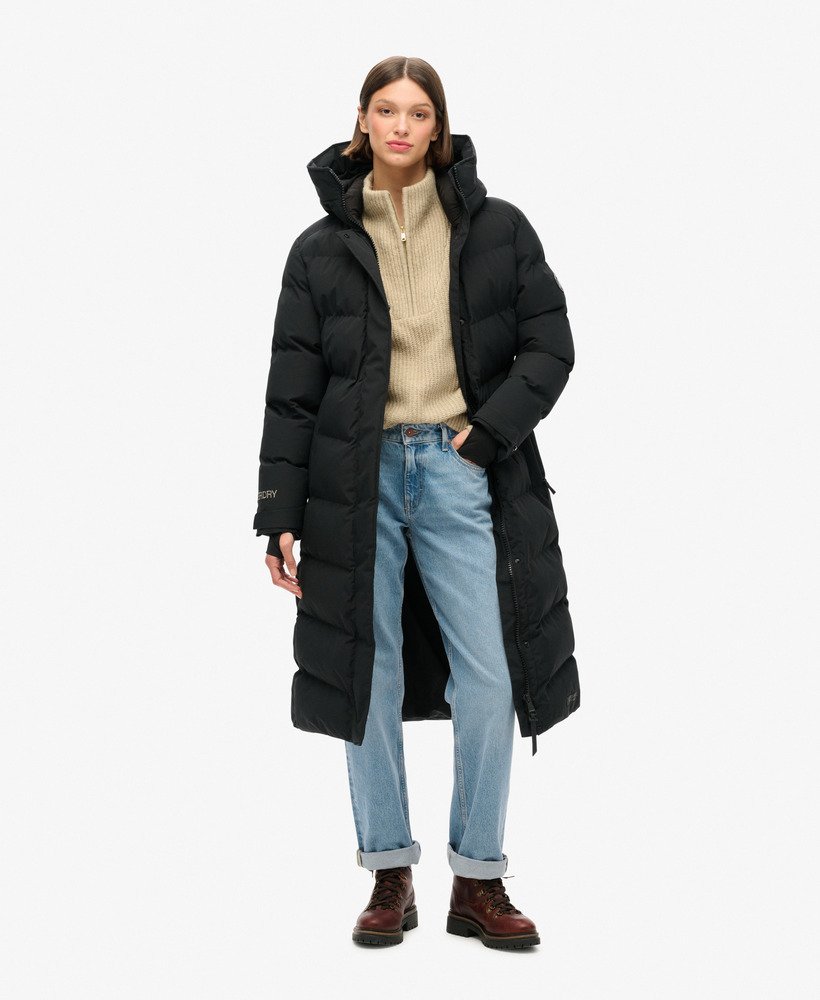 City Chevron Padded Longline Coat - XNAUWBI