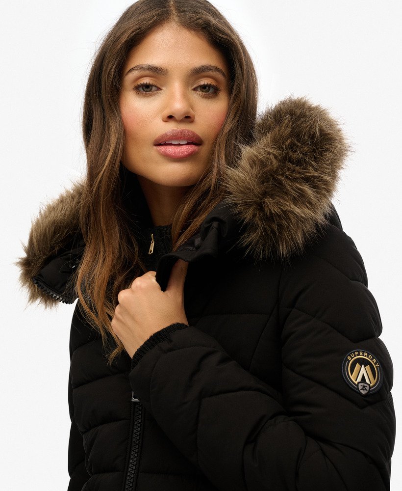 Fuji Faux Fur Hooded Mid Length Coat - XNAUWBI