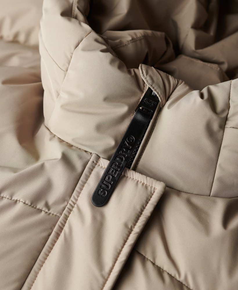 Hooded Sports Puffer Mid Length Jacket - XNAUWBI