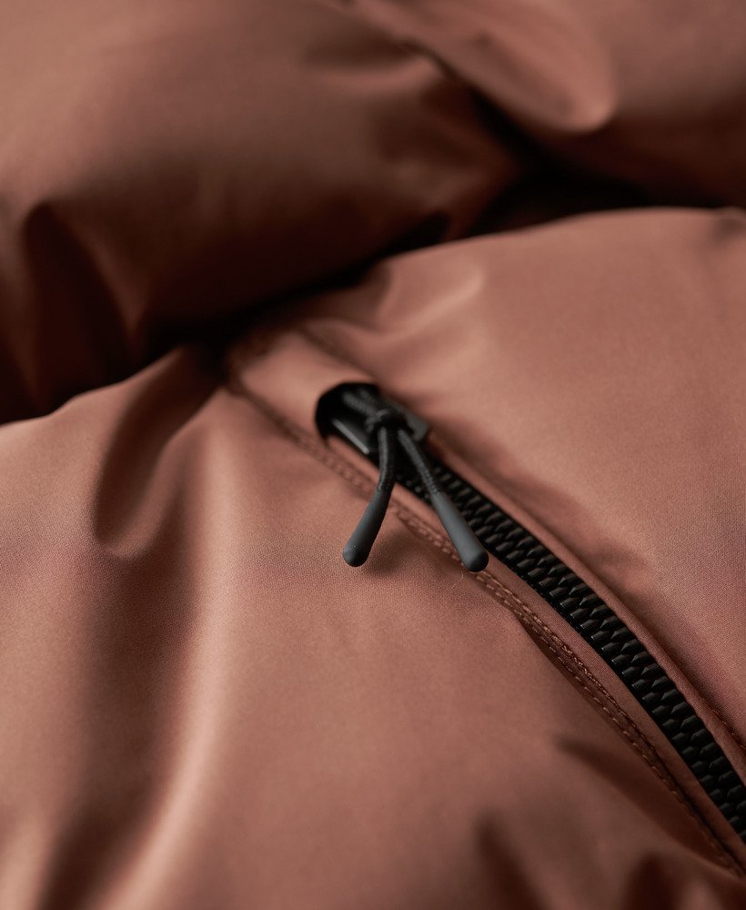 Hooded Mid Length Sports Puffer Jacket - XNAUWBI