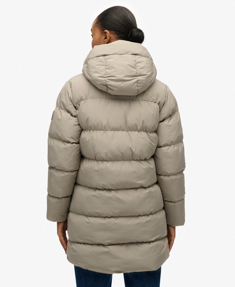 Hooded Sports Puffer Mid Length Jacket - XNAUWBI