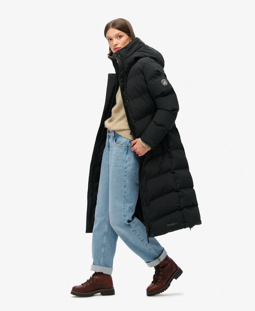 City Chevron Padded Longline Coat - XNAUWBI