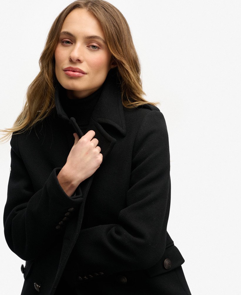 Double Breasted Wool Blend Coat - XNAUWBI