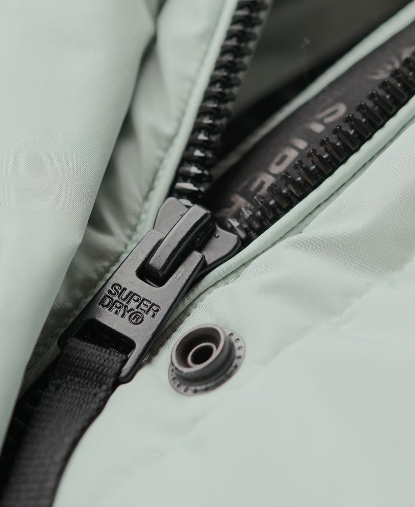 Hooded Mid Length Sports Puffer Jacket - XNAUWBI