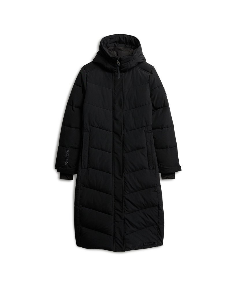 City Chevron Padded Longline Coat - XNAUWBI